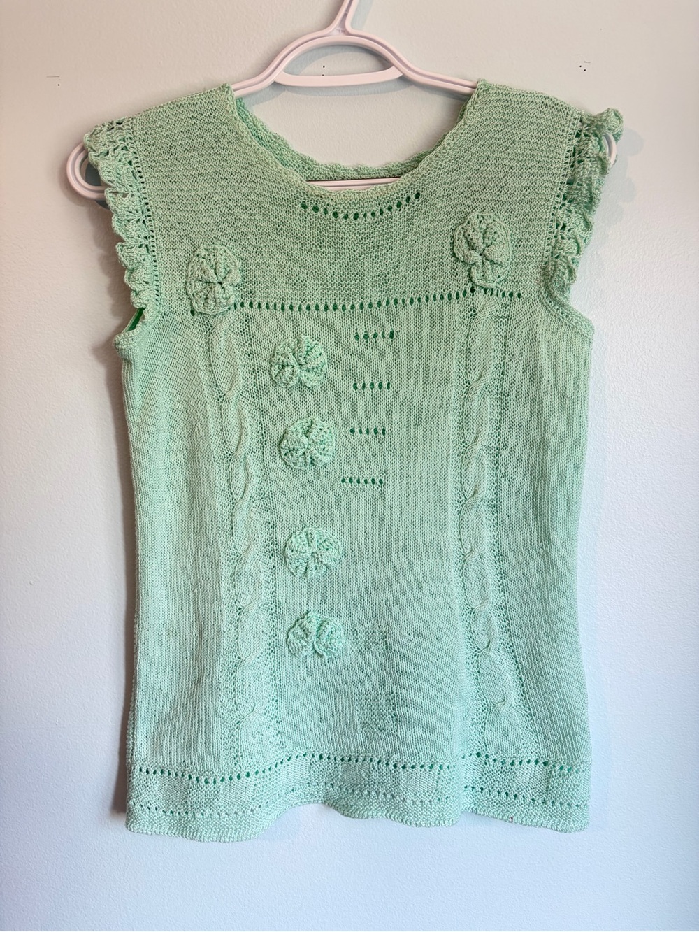 Handmade 100% Cotton Sleeveless Top - Handmade Knitted Top